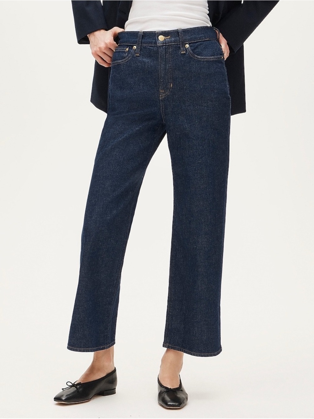 J. Crew Women's '96 Slim Wide Jeans in Dark Indigo, 29T NWT